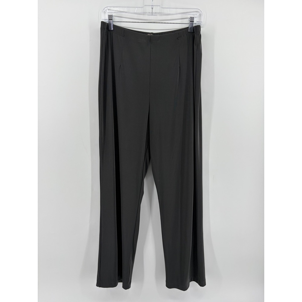 Chico's Women 2 / L Short Gray Easywear Straight Leg Elastic Waist Stretch Pants